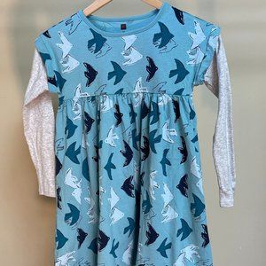 Tea Collection, Girls Dress, Bird Design, Size 12